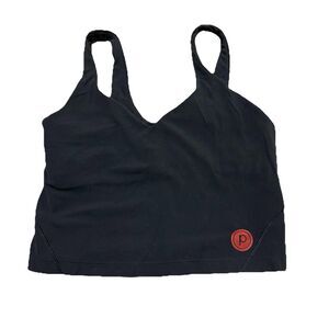 Pure Barre x Lululemon Align Tank Size 6 Black Logo Sports Bra Crop Top Workout